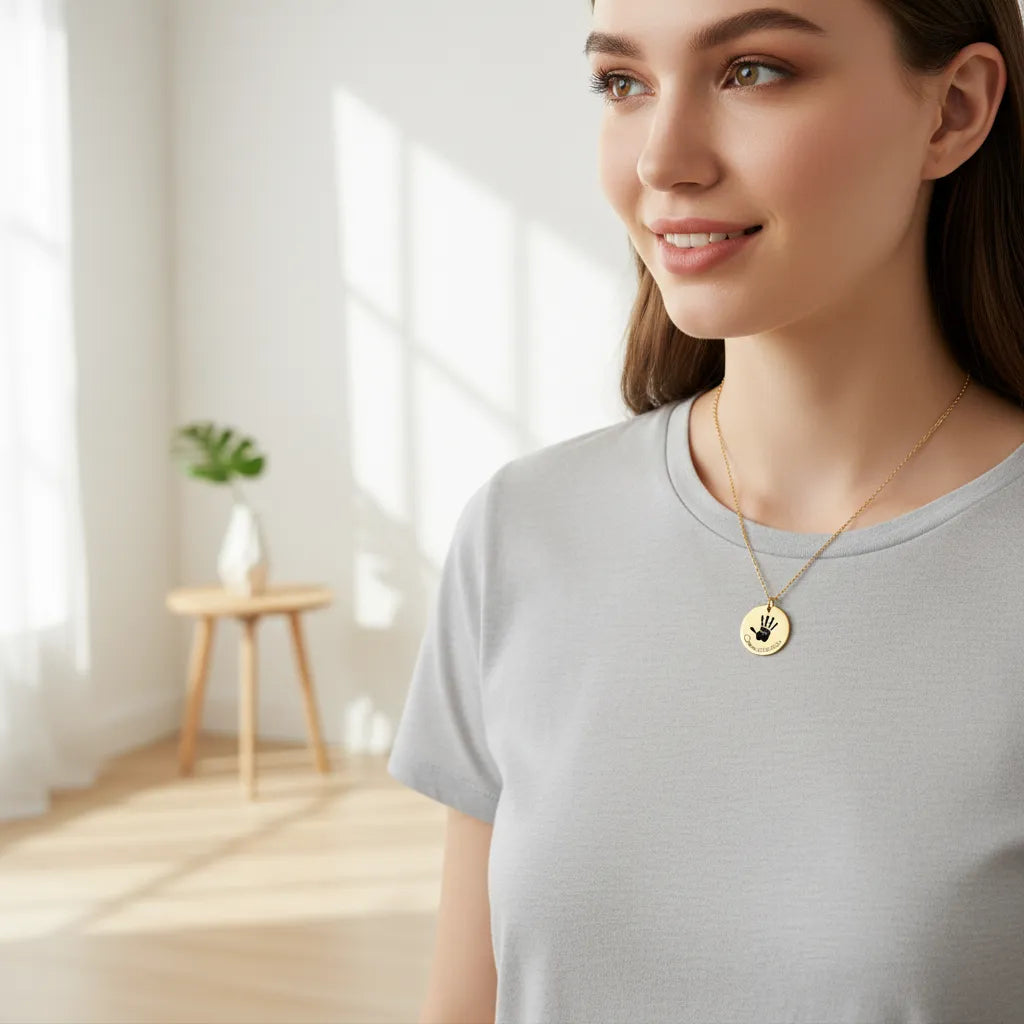 Personalized Baby Footprint Necklace | Family Keepsake