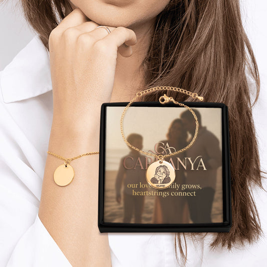 Timeless Mom | Hand-Drawn Portrait Chain Bracelet