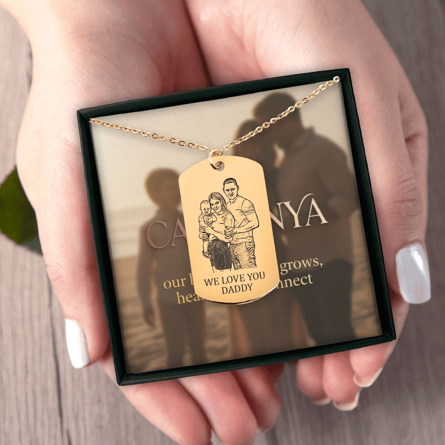 Family Tag Portrait Necklace | Personalized Family Photo Keepsake