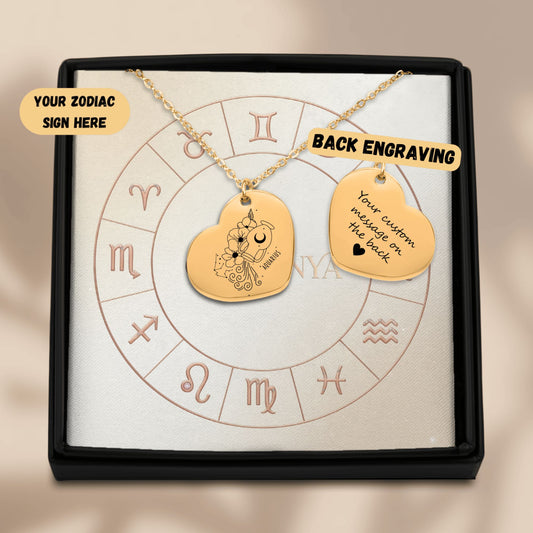 Aquarius Zodiac Necklace | Timeless Engraved Jewelry