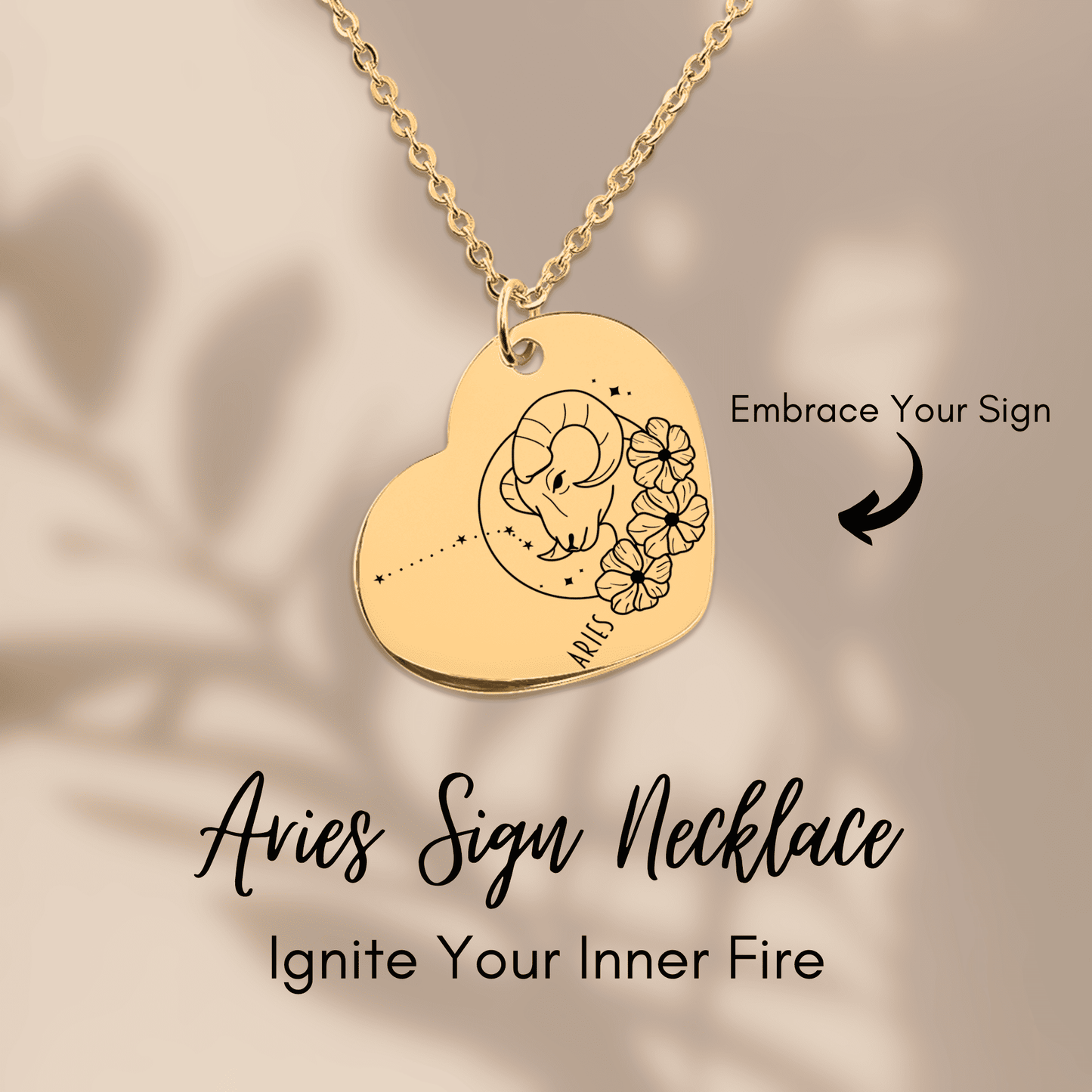Aries Zodiac Necklace | Timeless Engraved Jewelry