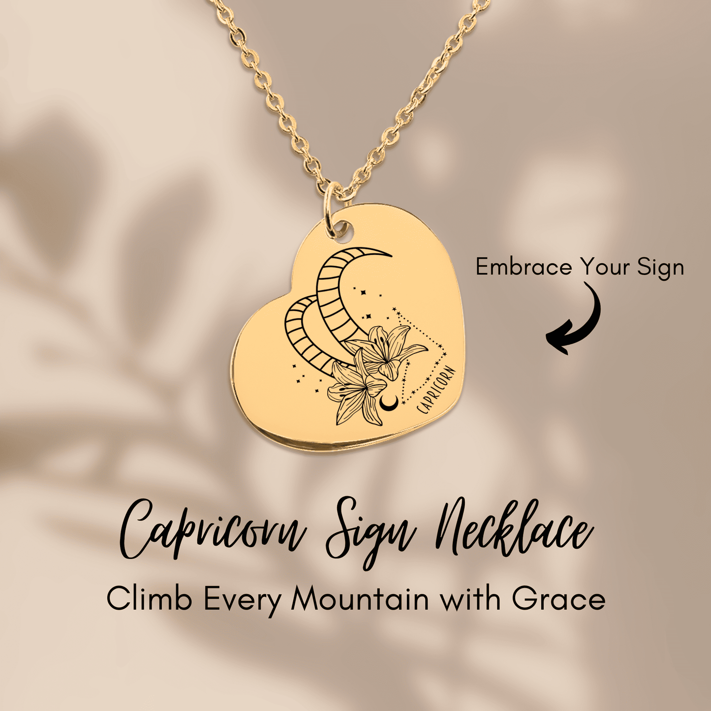 Capricorn Zodiac Necklace | Timeless Engraved Jewelry