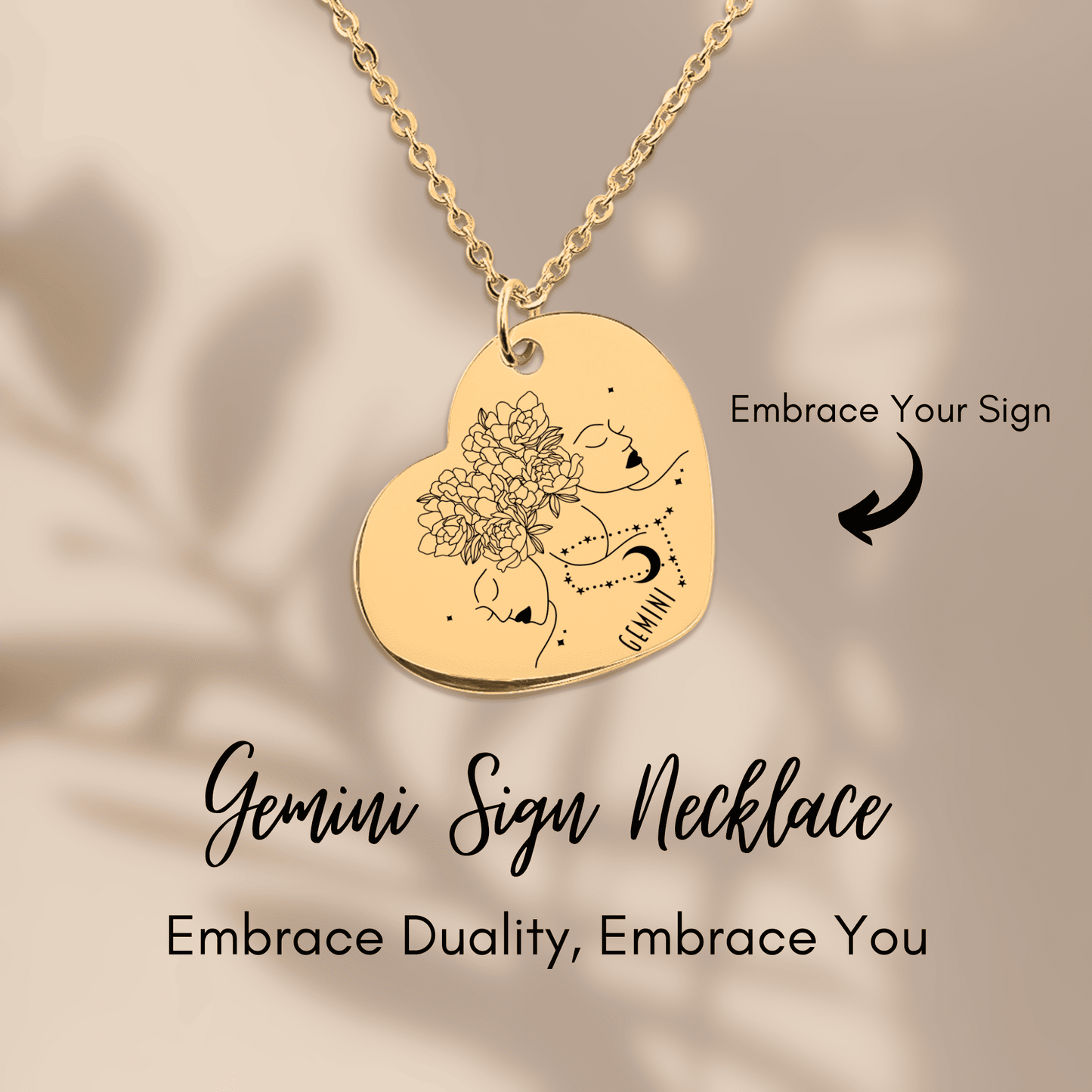 Gemini Zodiac Necklace | Timeless Engraved Jewelry