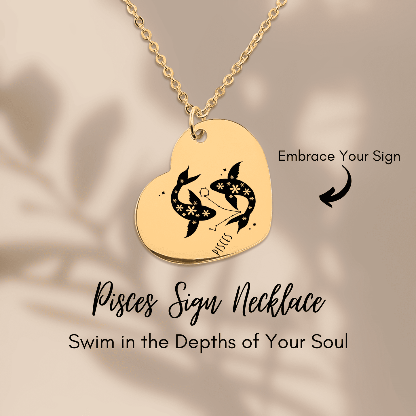 Pisces Zodiac Necklace | Timeless Engraved Jewelry
