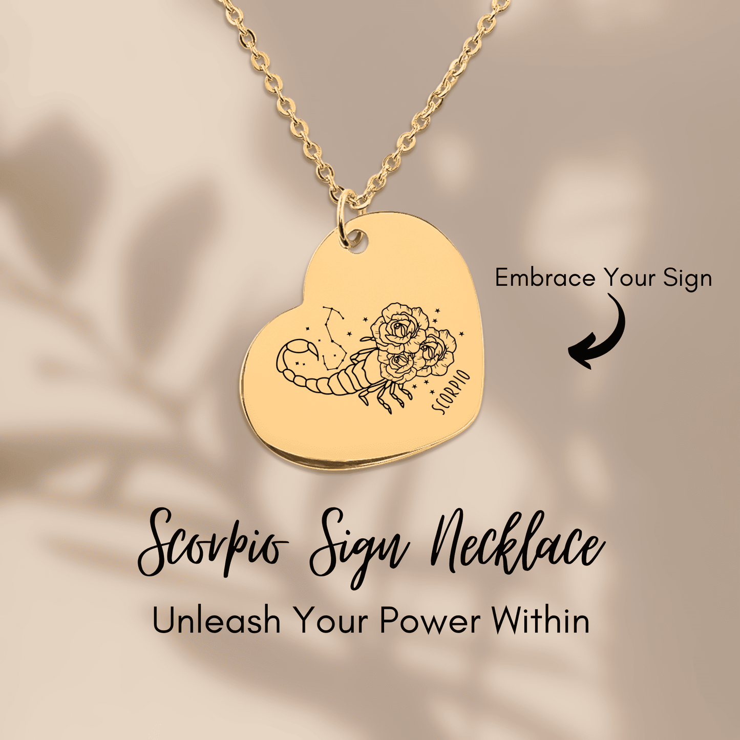 Scorpio Zodiac Necklace | Timeless Engraved Jewelry