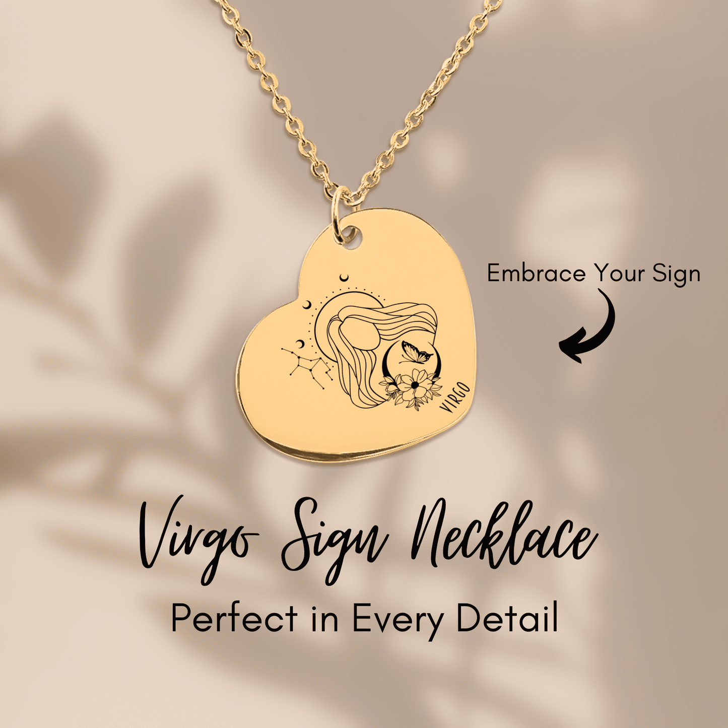 Virgo Zodiac Necklace | Timeless Engraved Jewelry
