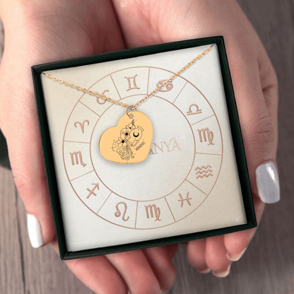 Aquarius Zodiac Necklace | Timeless Engraved Jewelry