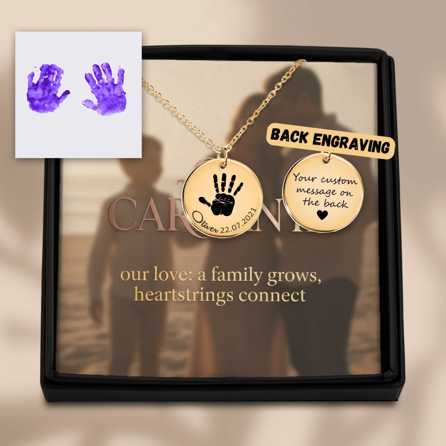 Personalized Baby Footprint Necklace | Family Keepsake