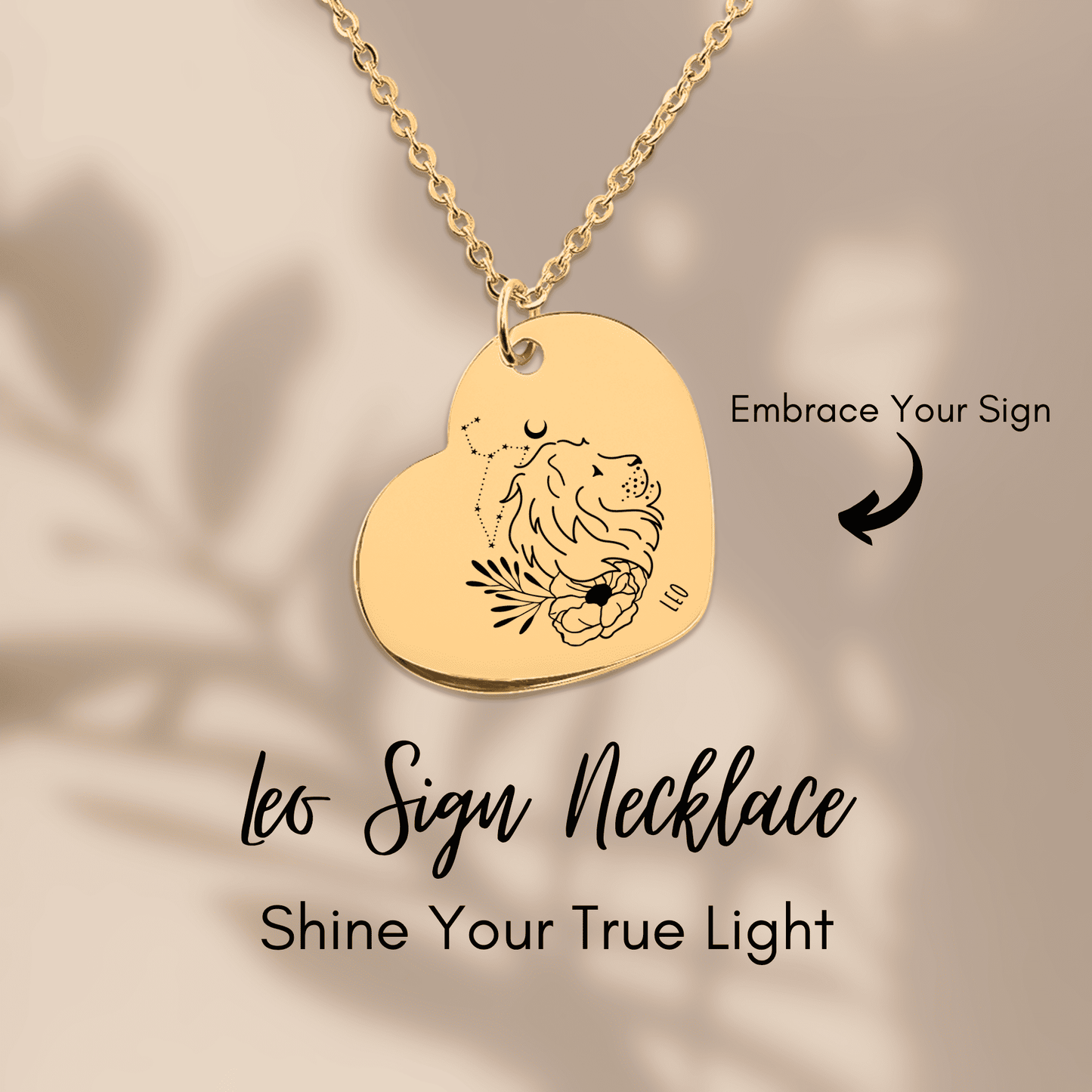 Leo Zodiac Necklace | Timeless Engraved Jewelry