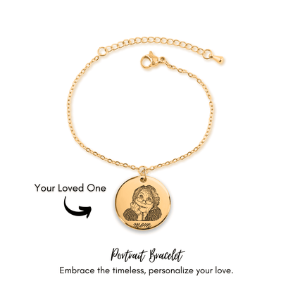 Timeless Mom | Hand-Drawn Portrait Chain Bracelet