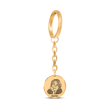 Timeless Mom | Hand-Drawn Portrait Keychain