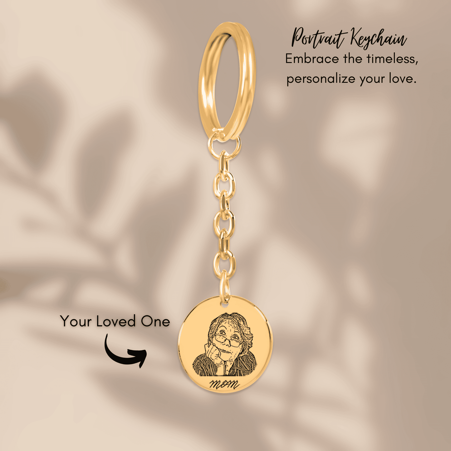 Timeless Mom | Hand-Drawn Portrait Keychain