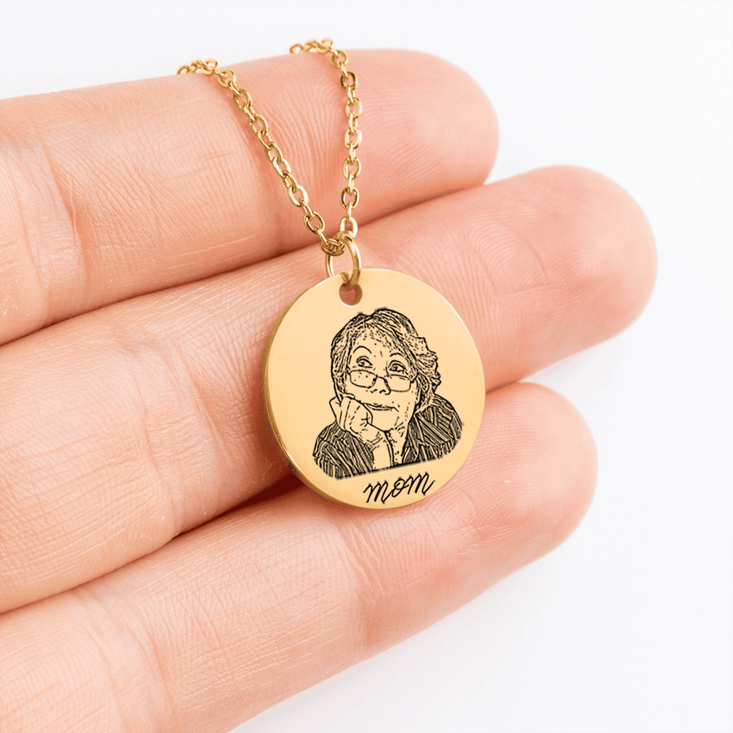 The Eternal Bond | Hand-Drawn Portrait Necklace