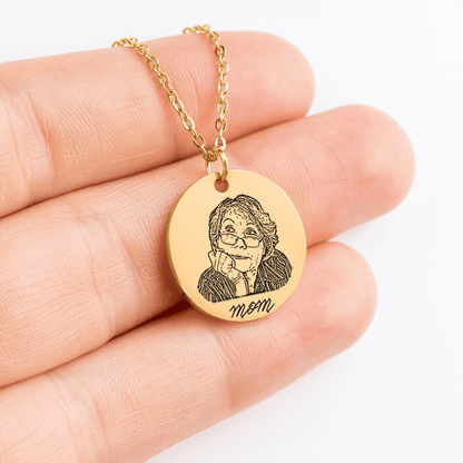 The Eternal Bond | Hand-Drawn Portrait Necklace