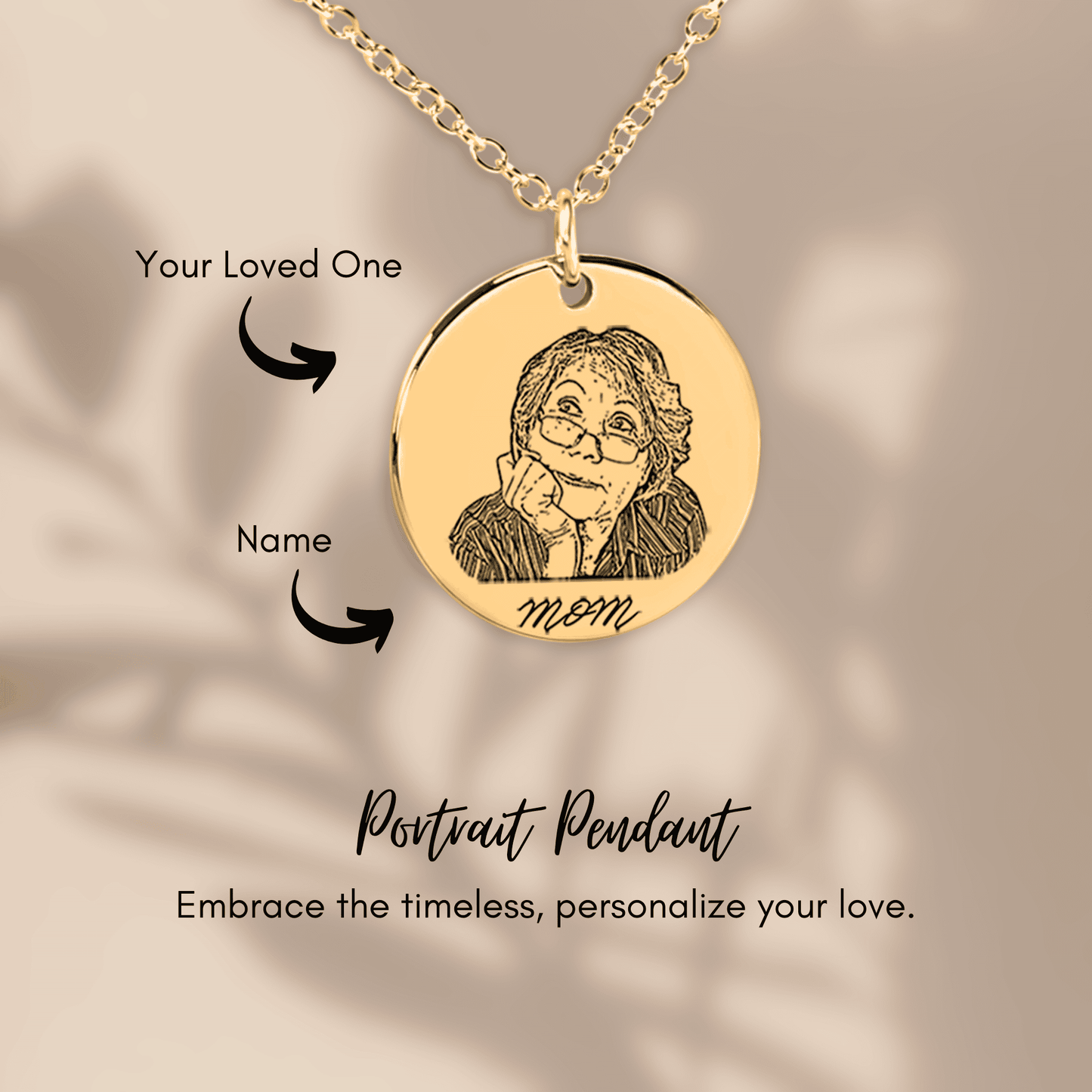 The Eternal Bond | Hand-Drawn Portrait Necklace