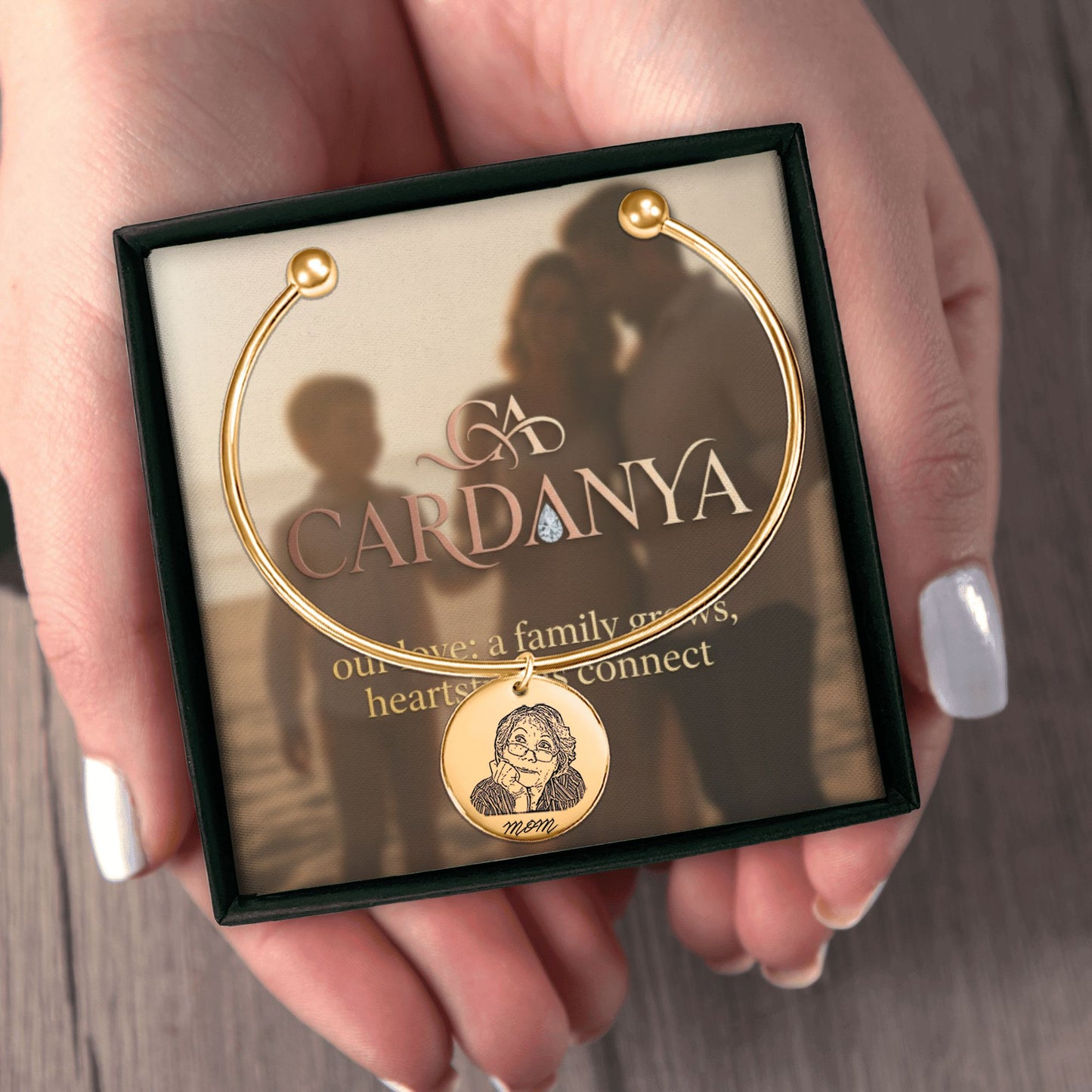 Timeless Mom | Hand-Drawn Portrait Bangle