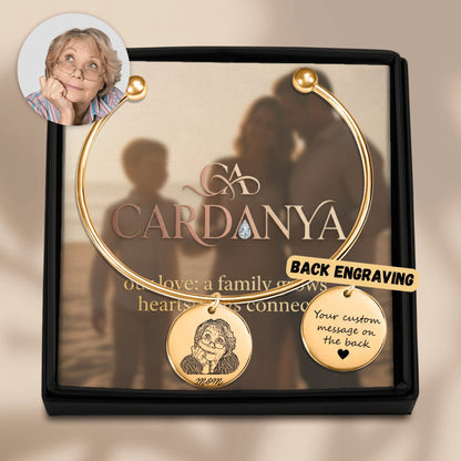 Timeless Mom | Hand-Drawn Portrait Bangle