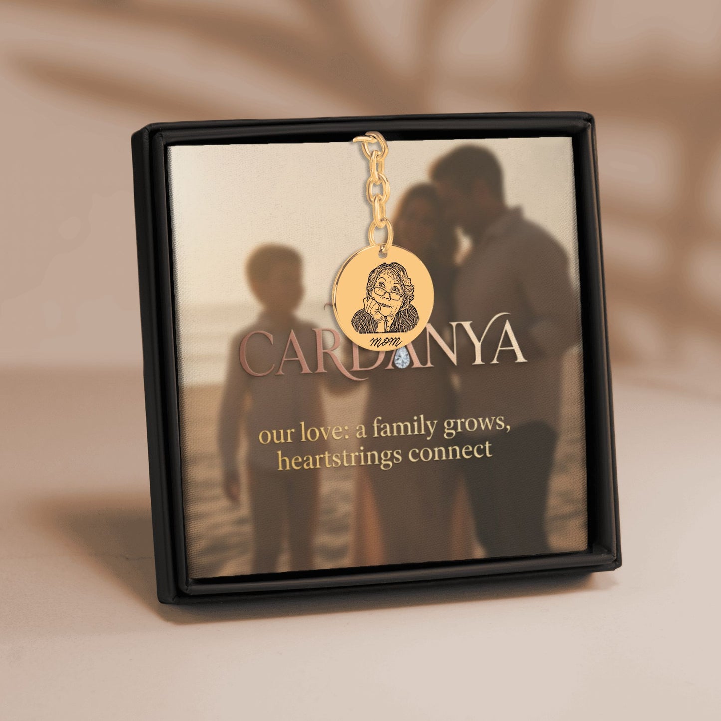 Timeless Mom | Hand-Drawn Portrait Keychain