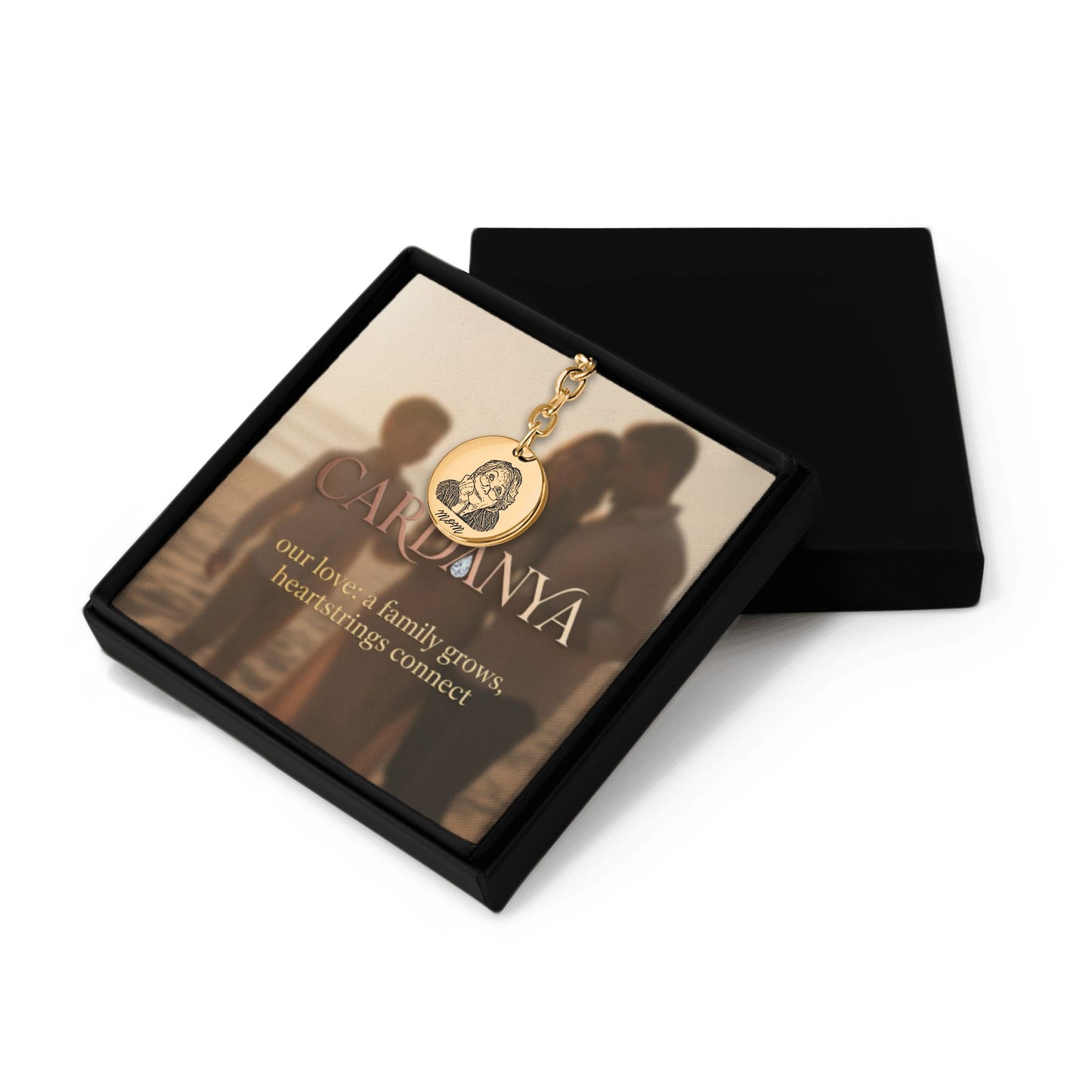 Timeless Mom | Hand-Drawn Portrait Keychain