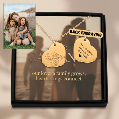 The Eternal Bond | Hand-Drawn Line Art Portrait Necklace