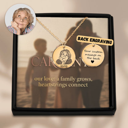 The Eternal Bond | Hand-Drawn Portrait Necklace