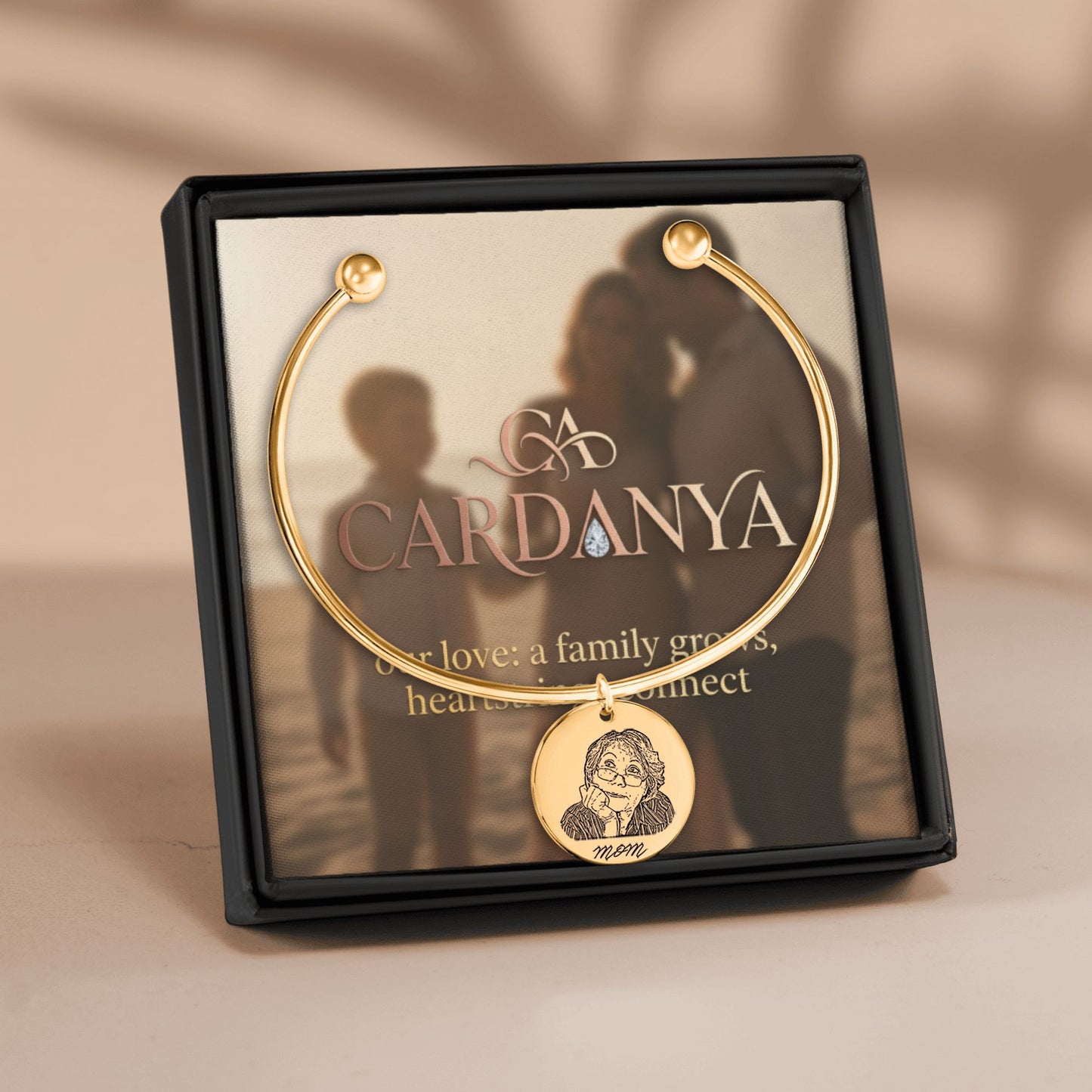 Timeless Mom | Hand-Drawn Portrait Bangle