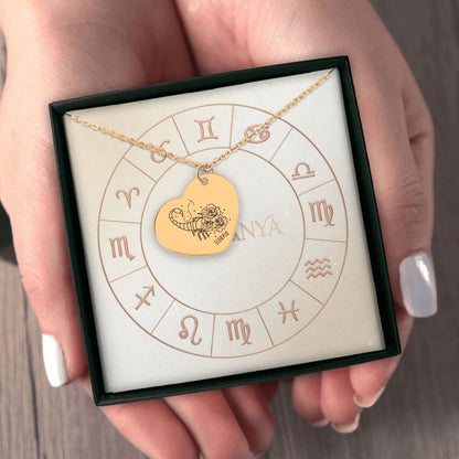 Scorpio Zodiac Necklace | Timeless Engraved Jewelry