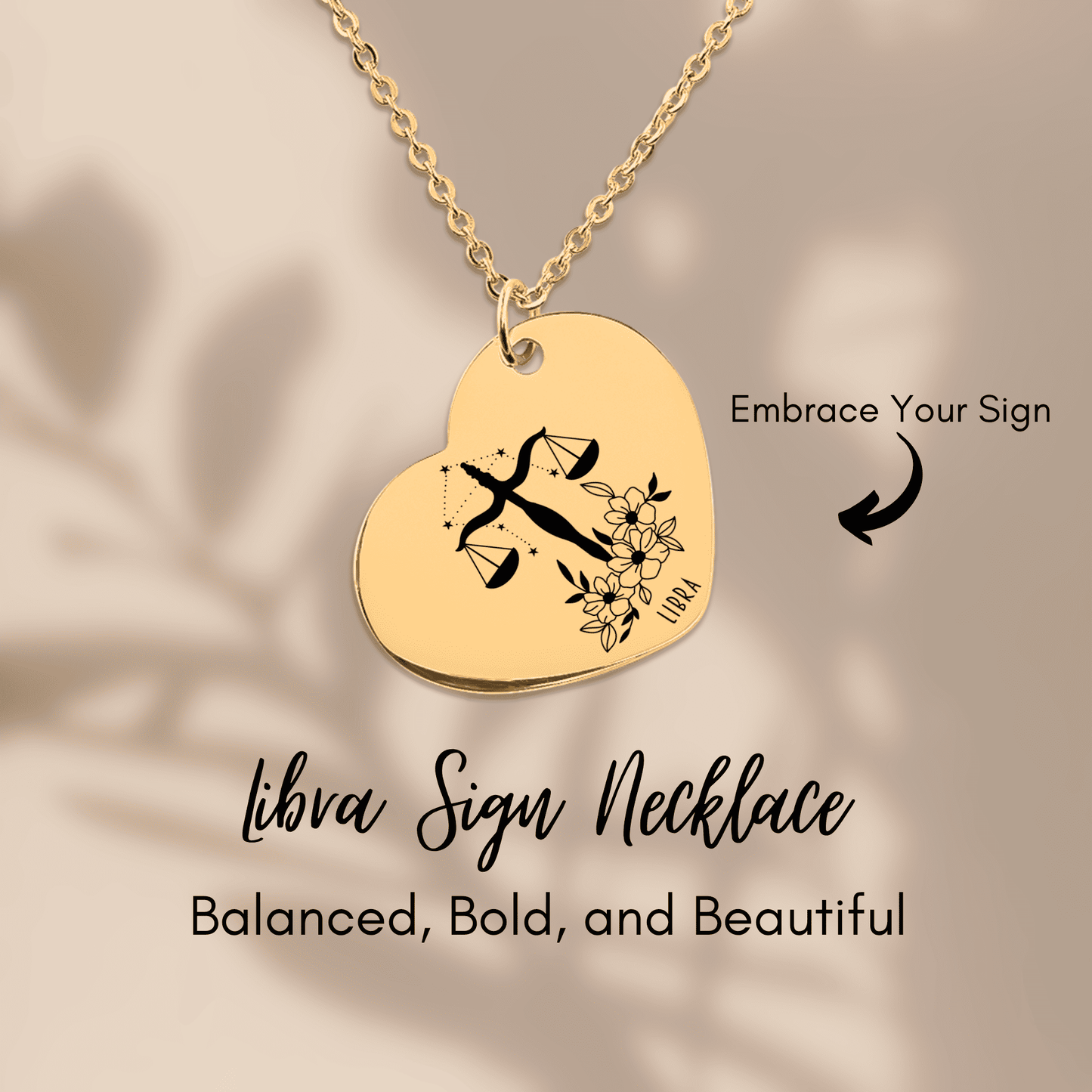 Libra Zodiac Necklace | Timeless Engraved Jewelry