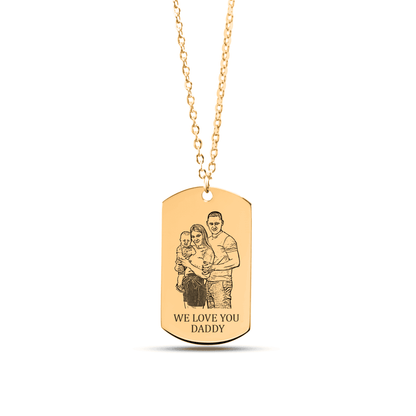 Family Tag Portrait Necklace | Personalized Family Photo Keepsake