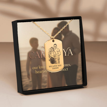 Family Tag Portrait Necklace | Personalized Family Photo Keepsake