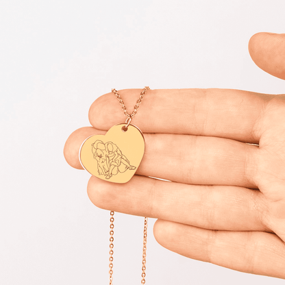 The Eternal Bond | Hand-Drawn Line Art Portrait Necklace