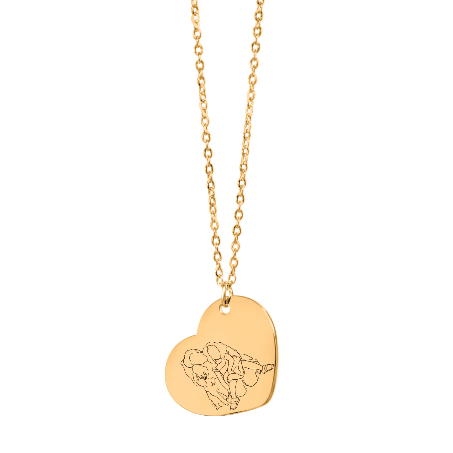 The Eternal Bond | Hand-Drawn Line Art Portrait Necklace