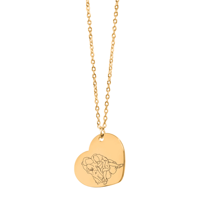 The Eternal Bond | Hand-Drawn Line Art Portrait Necklace