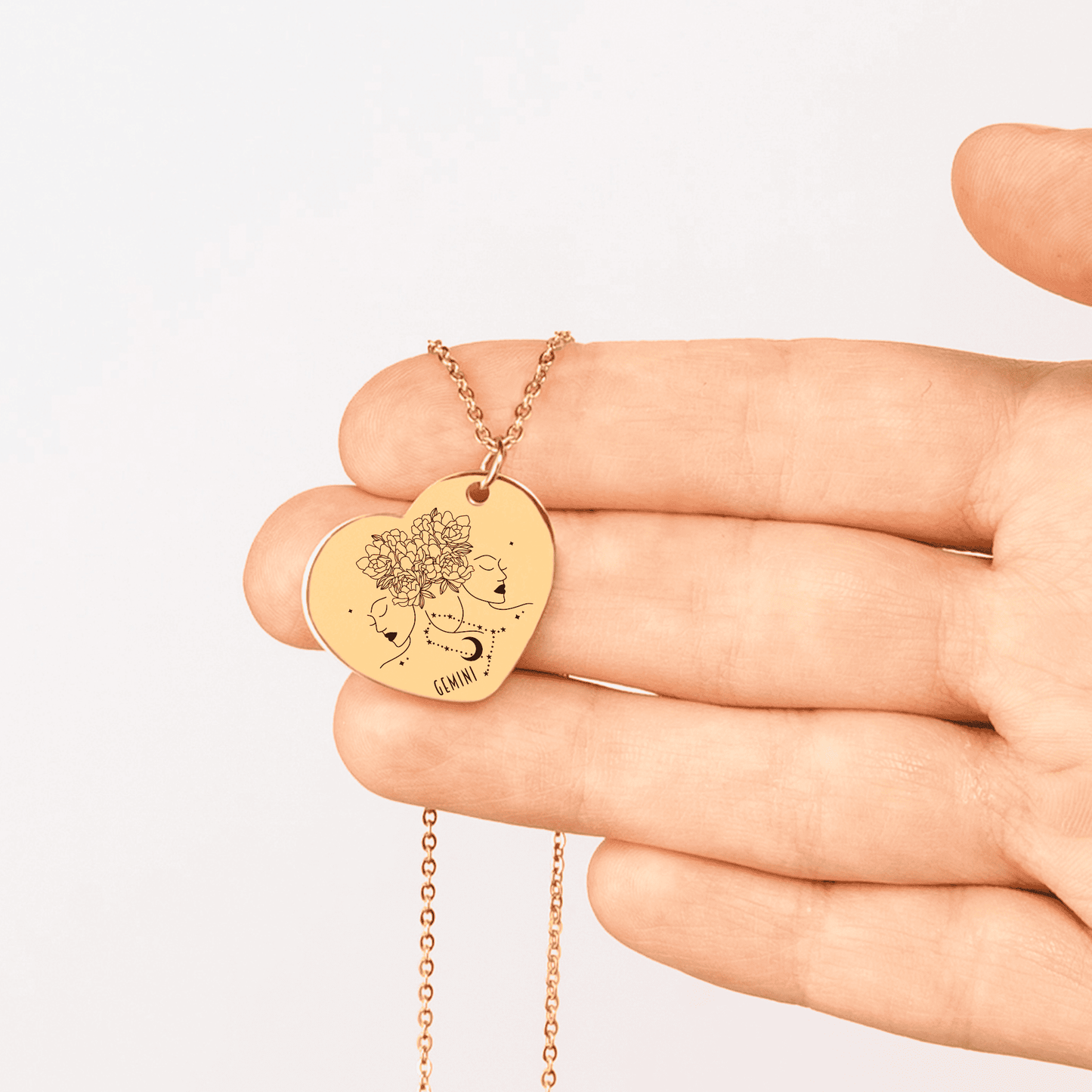 Gemini Zodiac Necklace | Timeless Engraved Jewelry