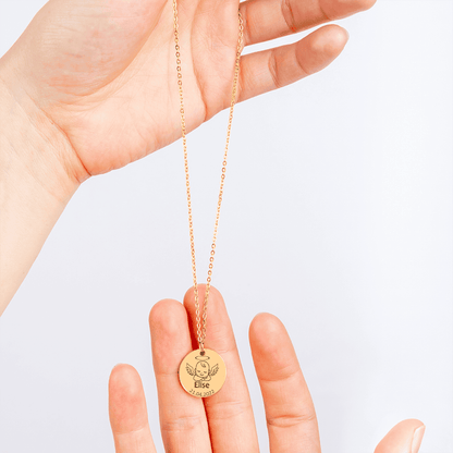 Baby Angel Necklace | Personalized Baby Name & Birth Date Keepsake