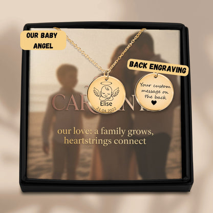 Baby Angel Necklace | Personalized Baby Name & Birth Date Keepsake