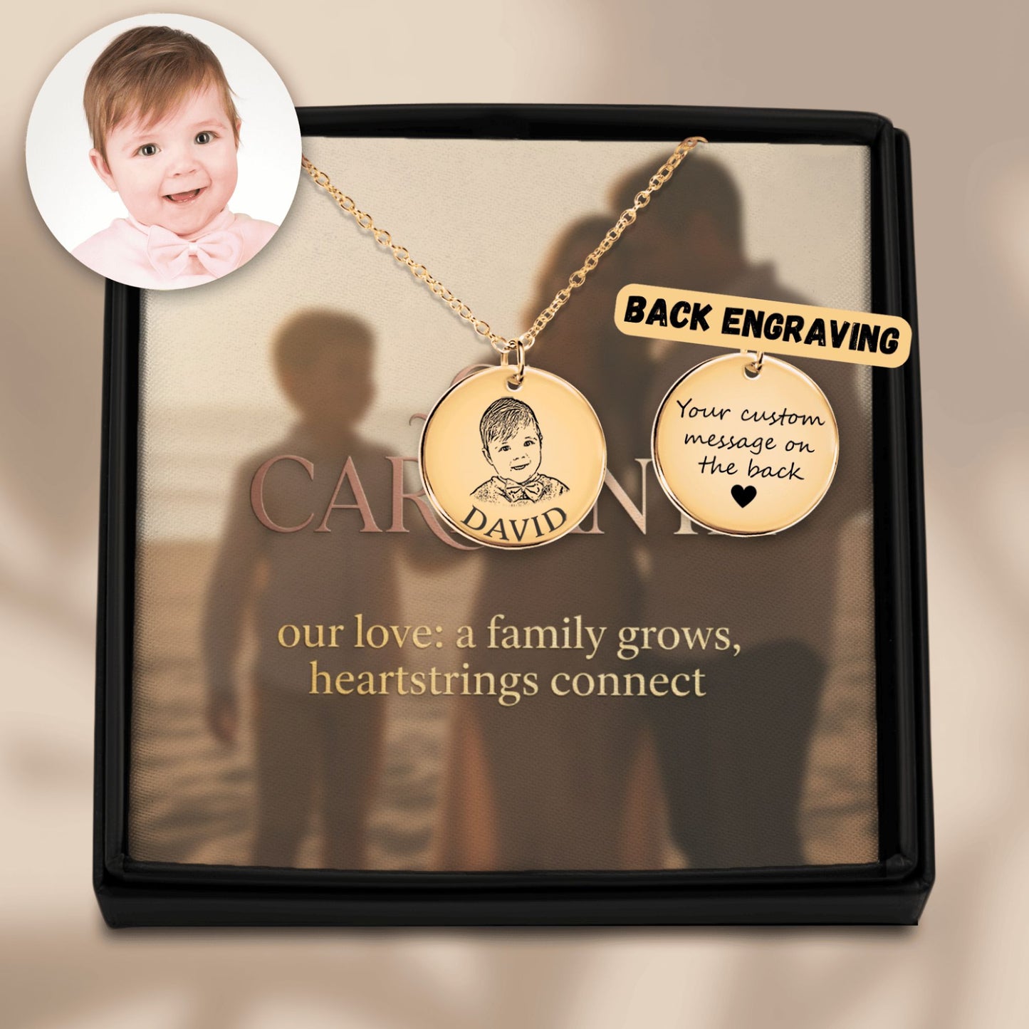 Baby Portrait Necklace | Personalized Baby Photo Keepsake