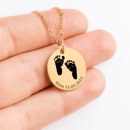 Actual Baby Footprint Necklace | Family Keepsake