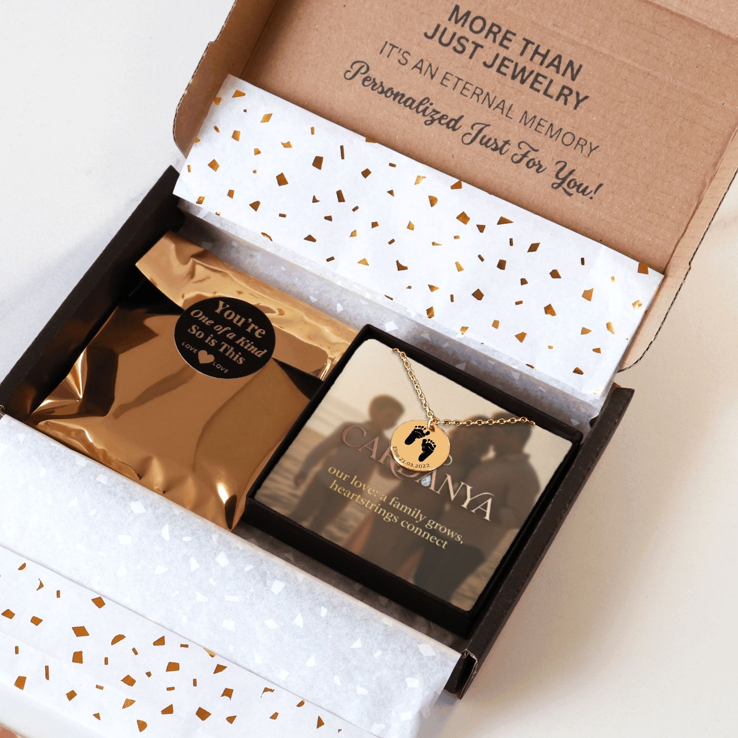 Actual Baby Footprint Necklace | Family Keepsake