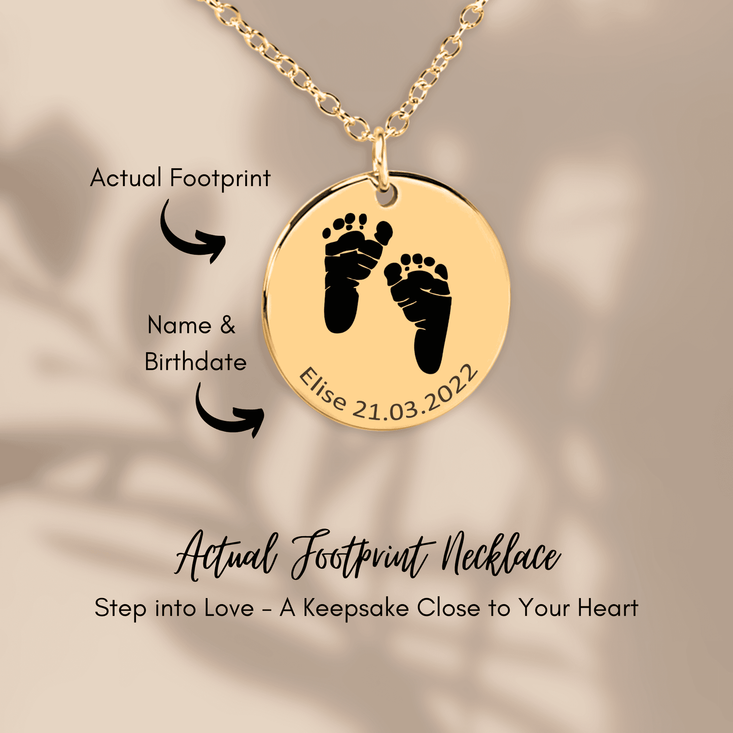 Actual Baby Footprint Necklace | Family Keepsake