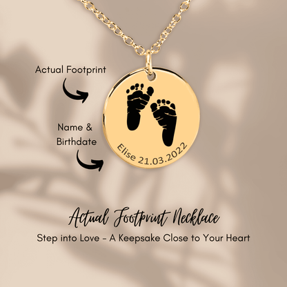 Actual Baby Footprint Necklace | Family Keepsake