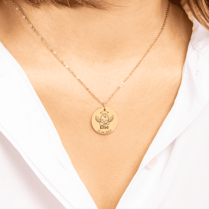 Baby Angel Necklace | Personalized Baby Name & Birth Date Keepsake