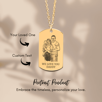 Family Tag Portrait Necklace | Personalized Family Photo Keepsake